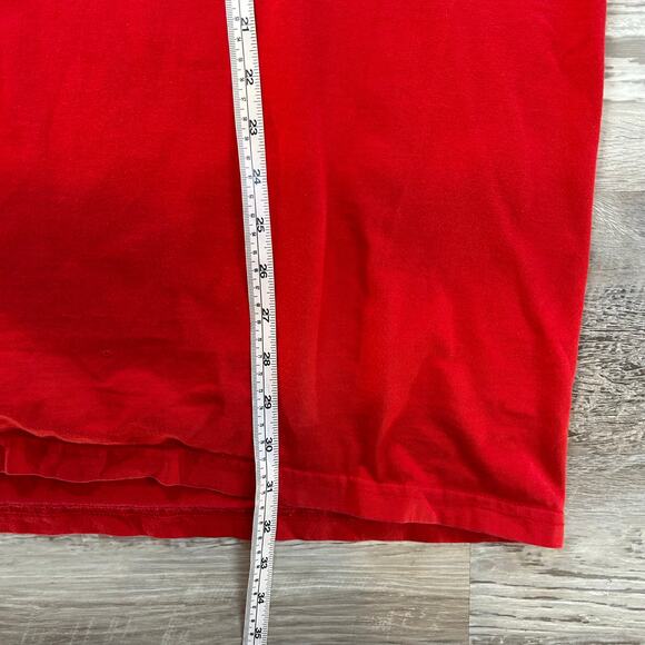 Tommy Jeans 1985 Embroidered Red Vintage Tee XL Distressed 90s Streetwear - Picture 9 of 10